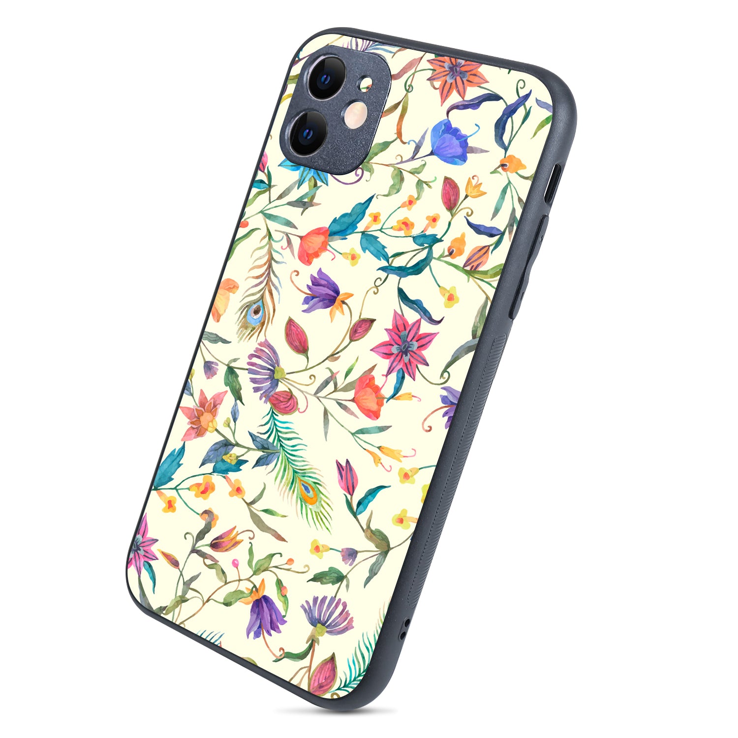 White Doodle Floral iPhone 11 Case
