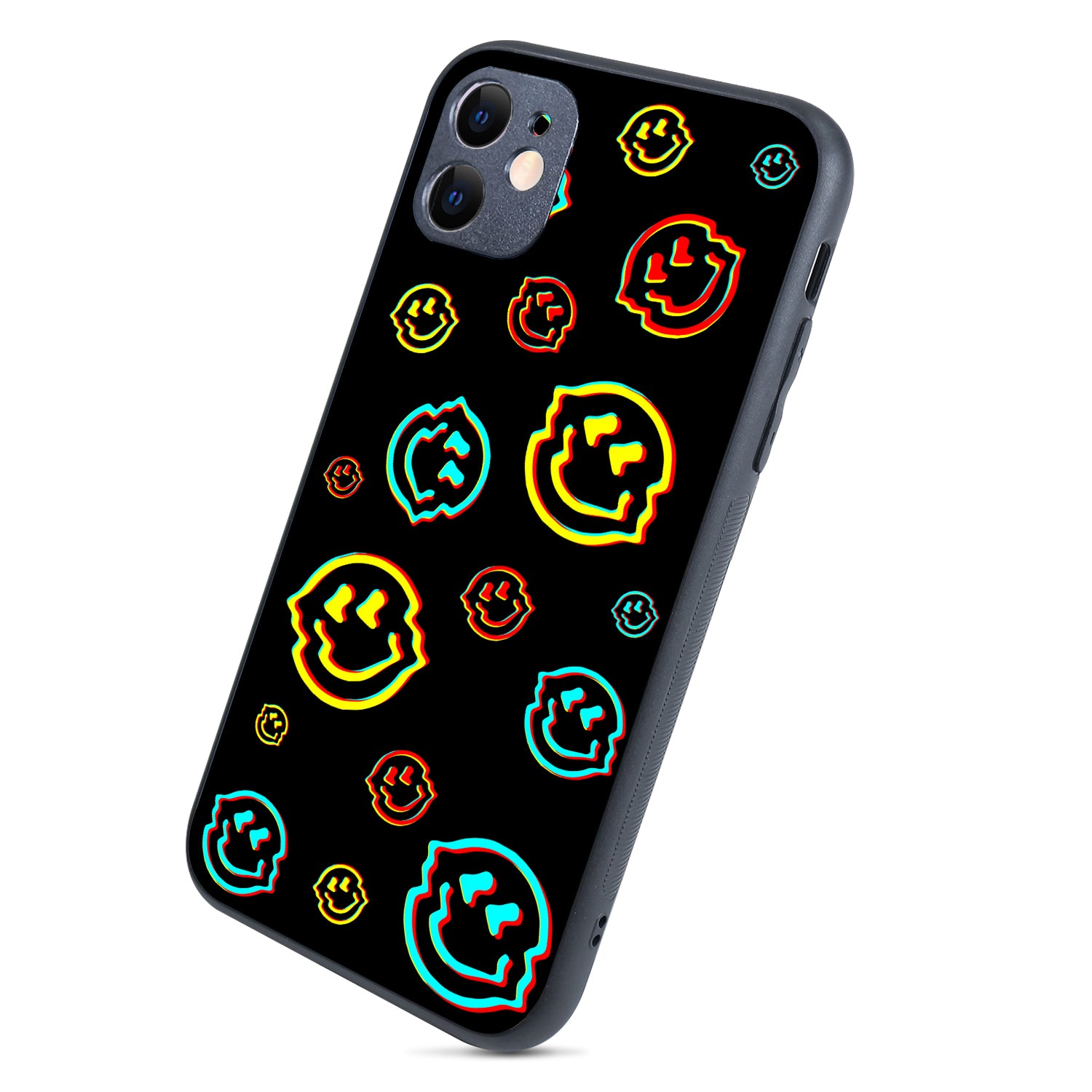 Black Smiley Doodle iPhone 11 Case