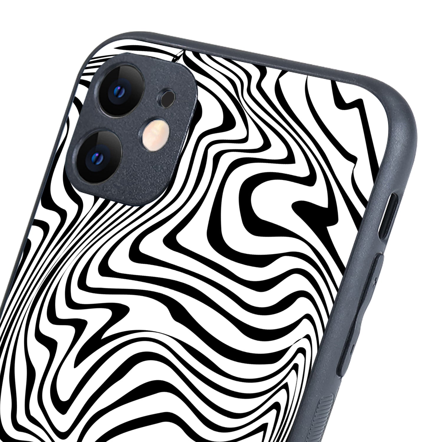 White Zig-Zag Optical Illusion iPhone 11 Case