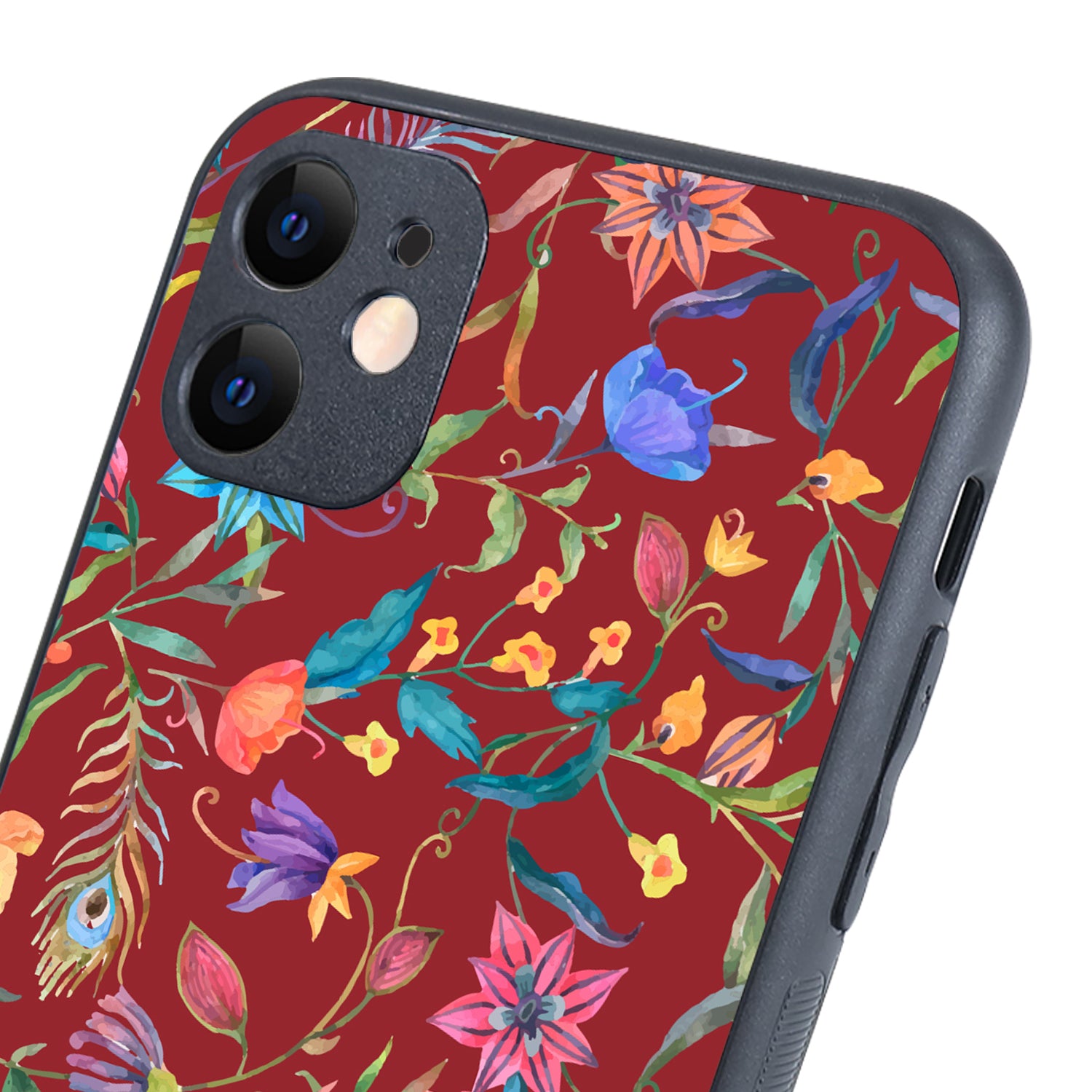Red Doodle Floral iPhone 11 Case