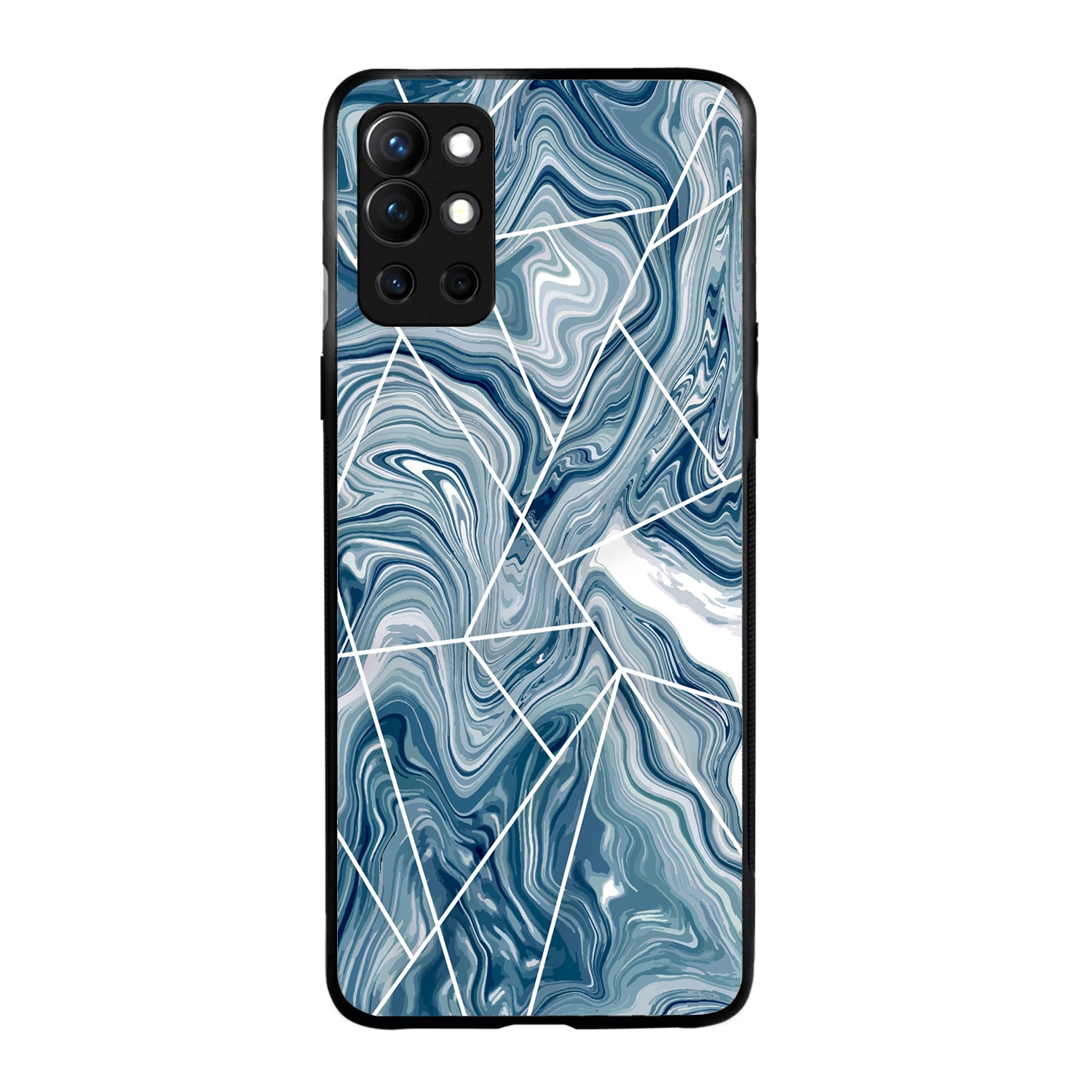 Blue Tile Marble Oneplus 9 R Back Case