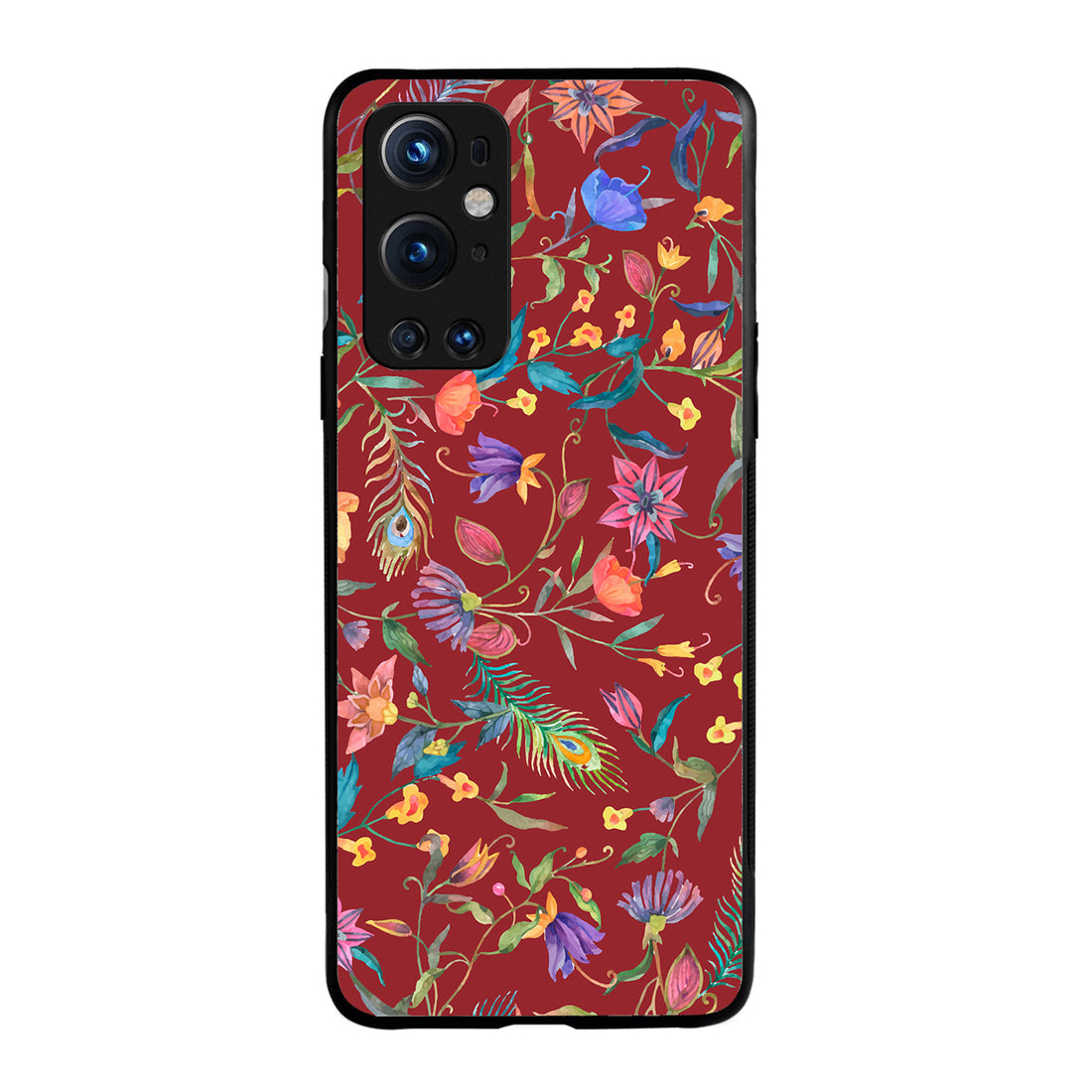 Red Doodle Floral Oneplus 9 Pro Back Case