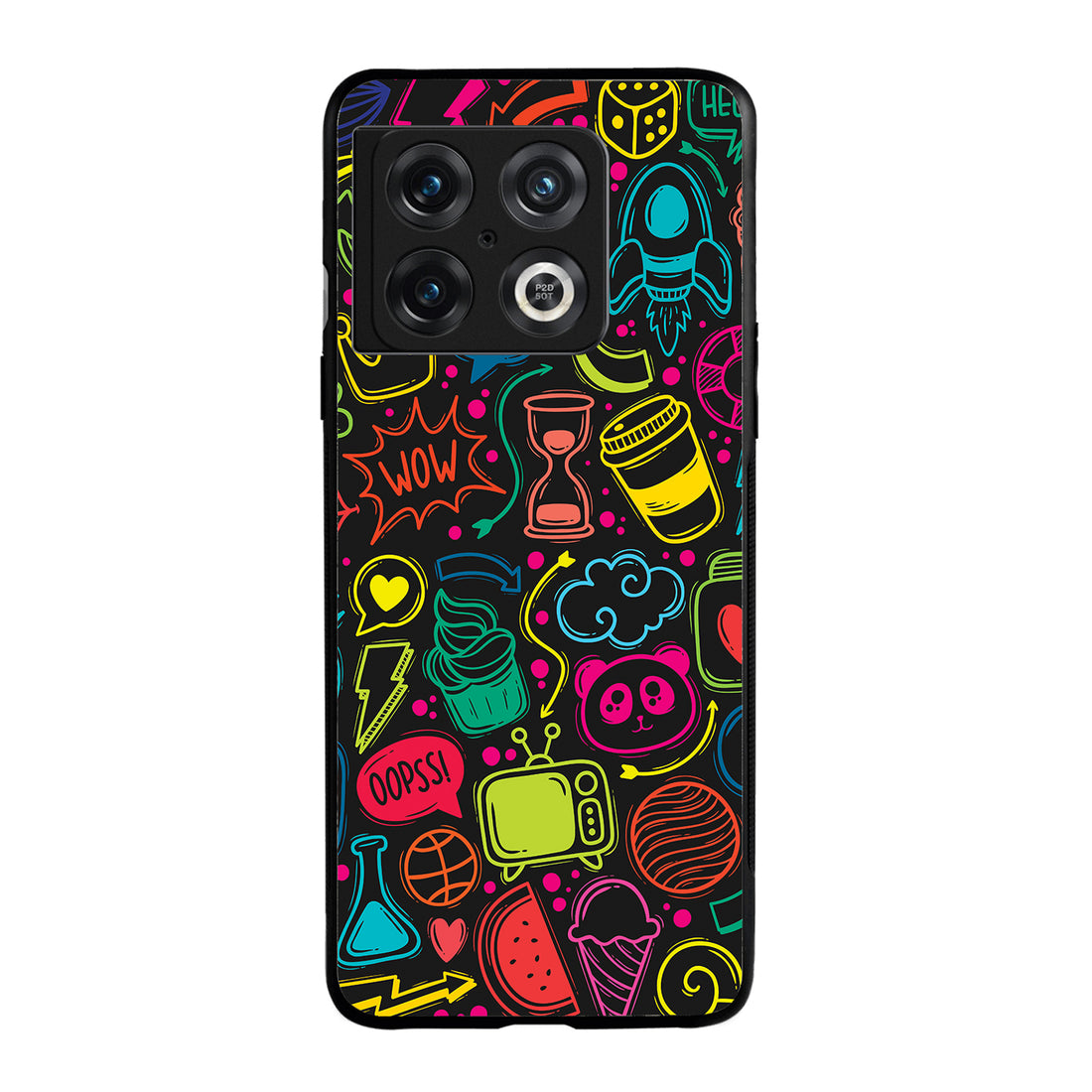 Wow Black Doodle OnePlus 10 Pro Back Case