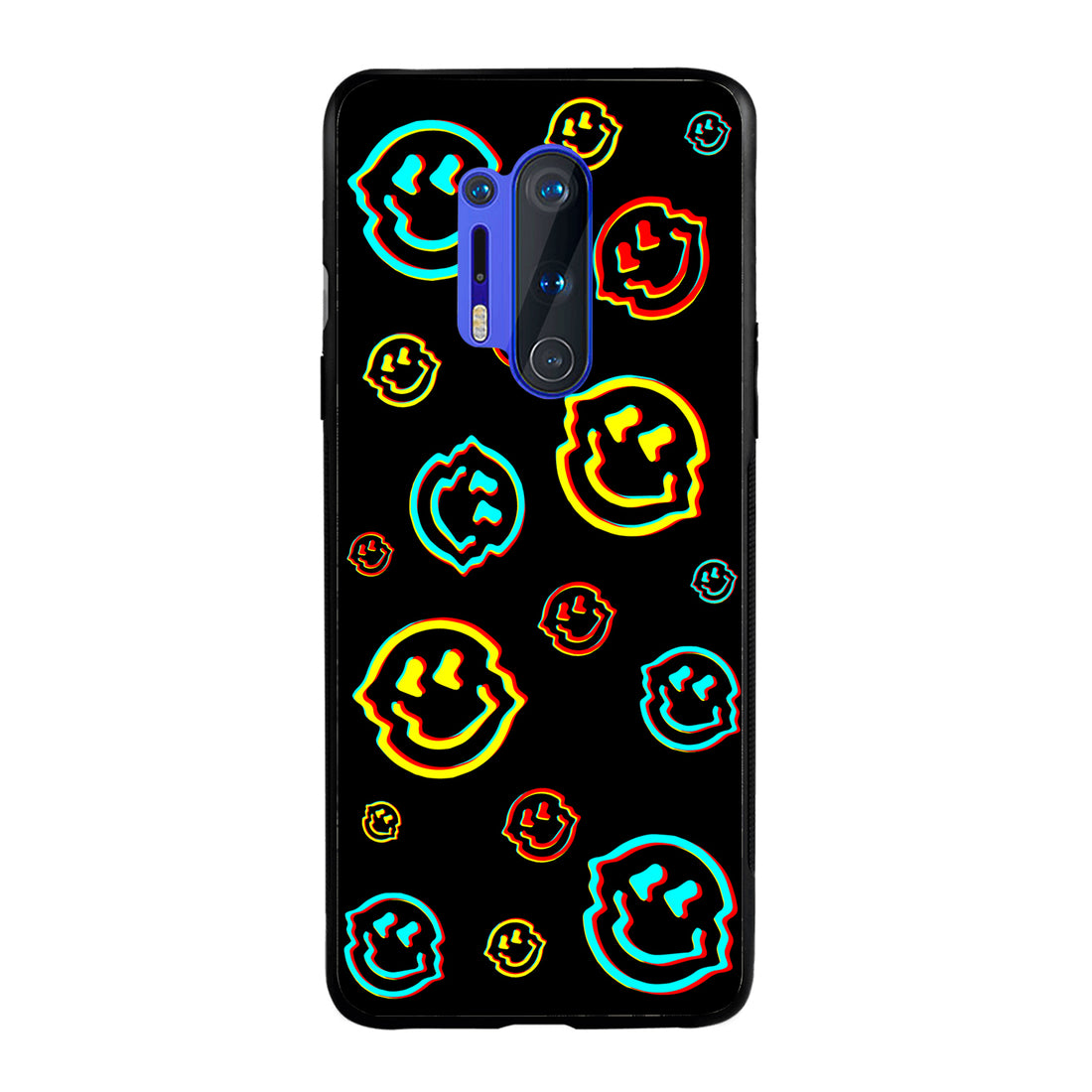 Black Smiley Doodle Oneplus 8 Pro Back Case