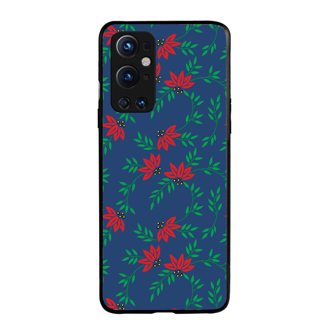 Red Green Leaves Floral Oneplus 9 Pro Back Case