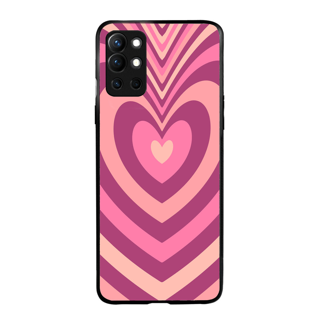 Pink Heart Optical Illusion Oneplus 9 R Back Case