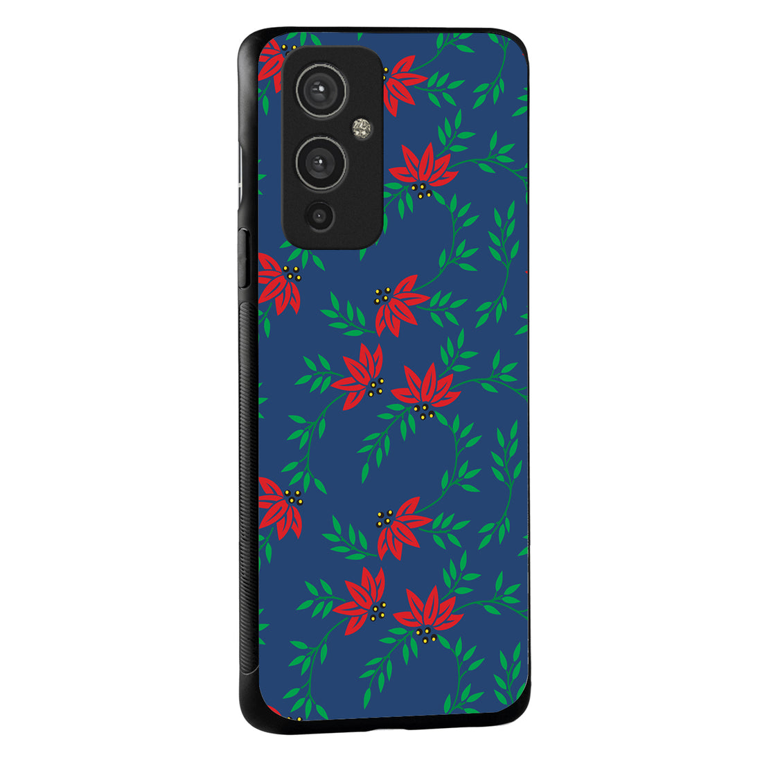 Red Green Leaves Floral Oneplus 9 Back Case