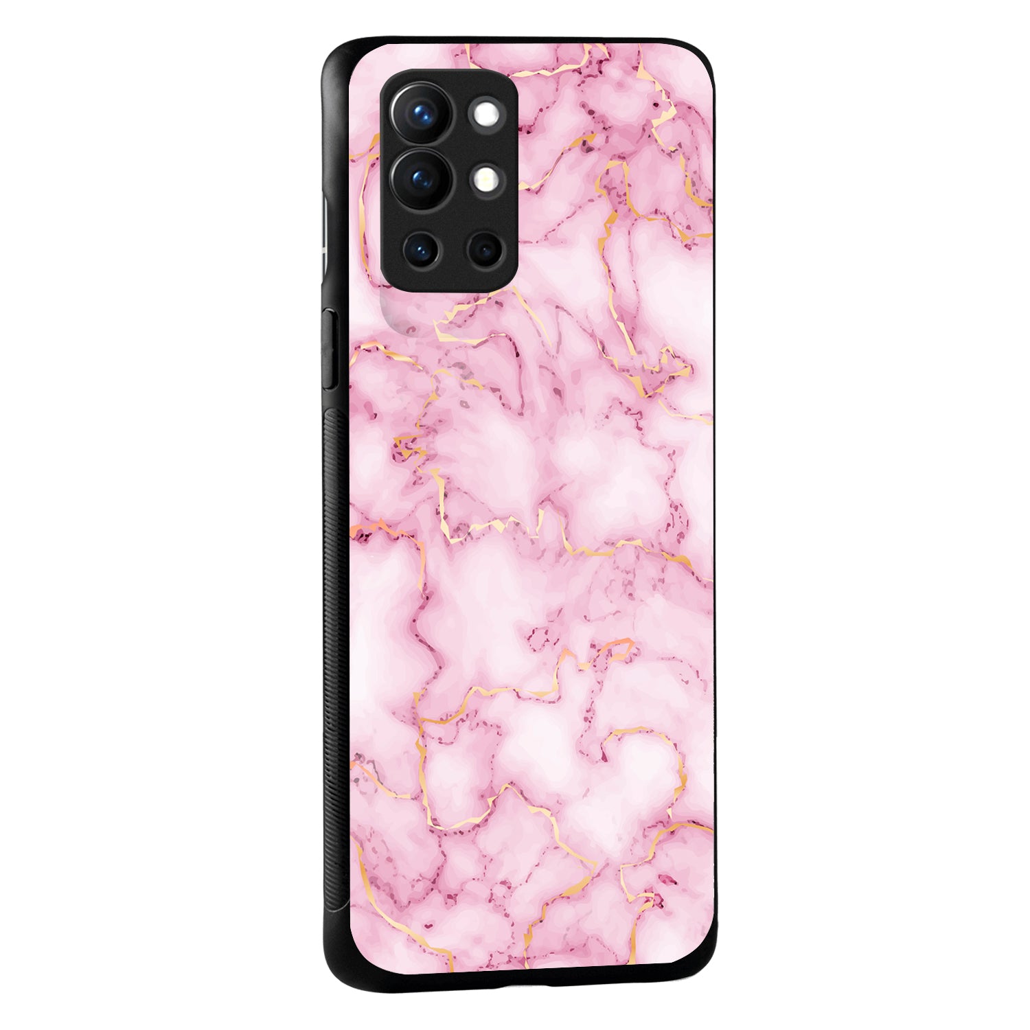 Pink Golden Marble Oneplus 9 R Back Case