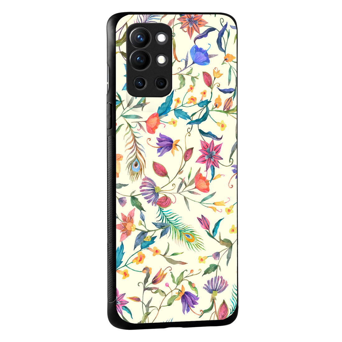 White Doodle Floral Oneplus 9 R Back Case