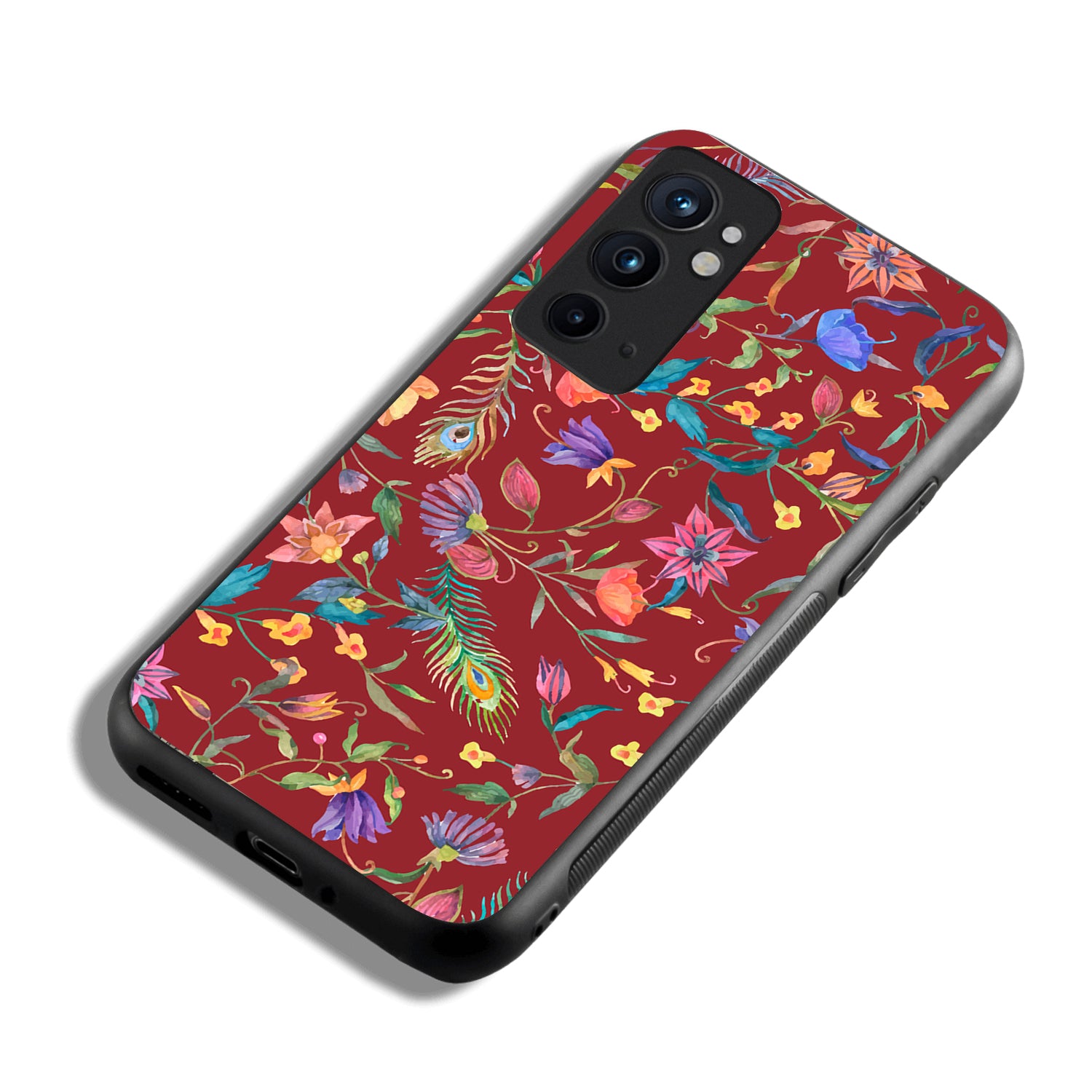 Red Doodle Floral Oneplus 9 Rt Back Case
