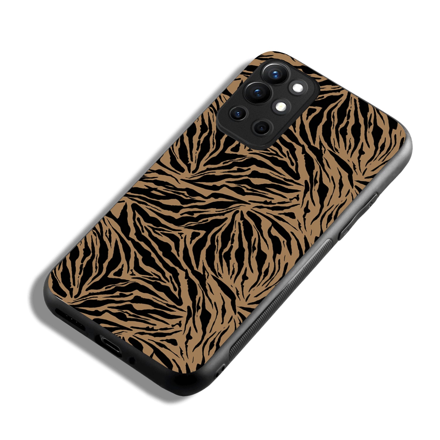 Black Strips Animal Print Oneplus 9 R Back Case