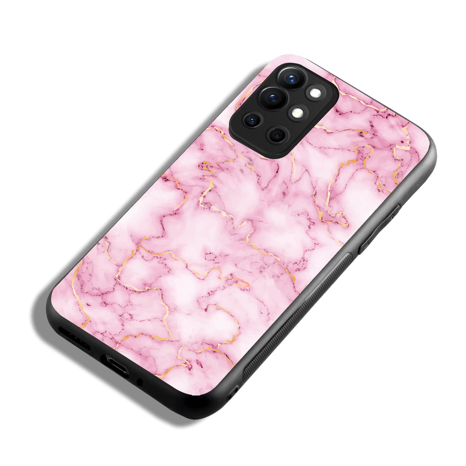 Pink Golden Marble Oneplus 9 R Back Case