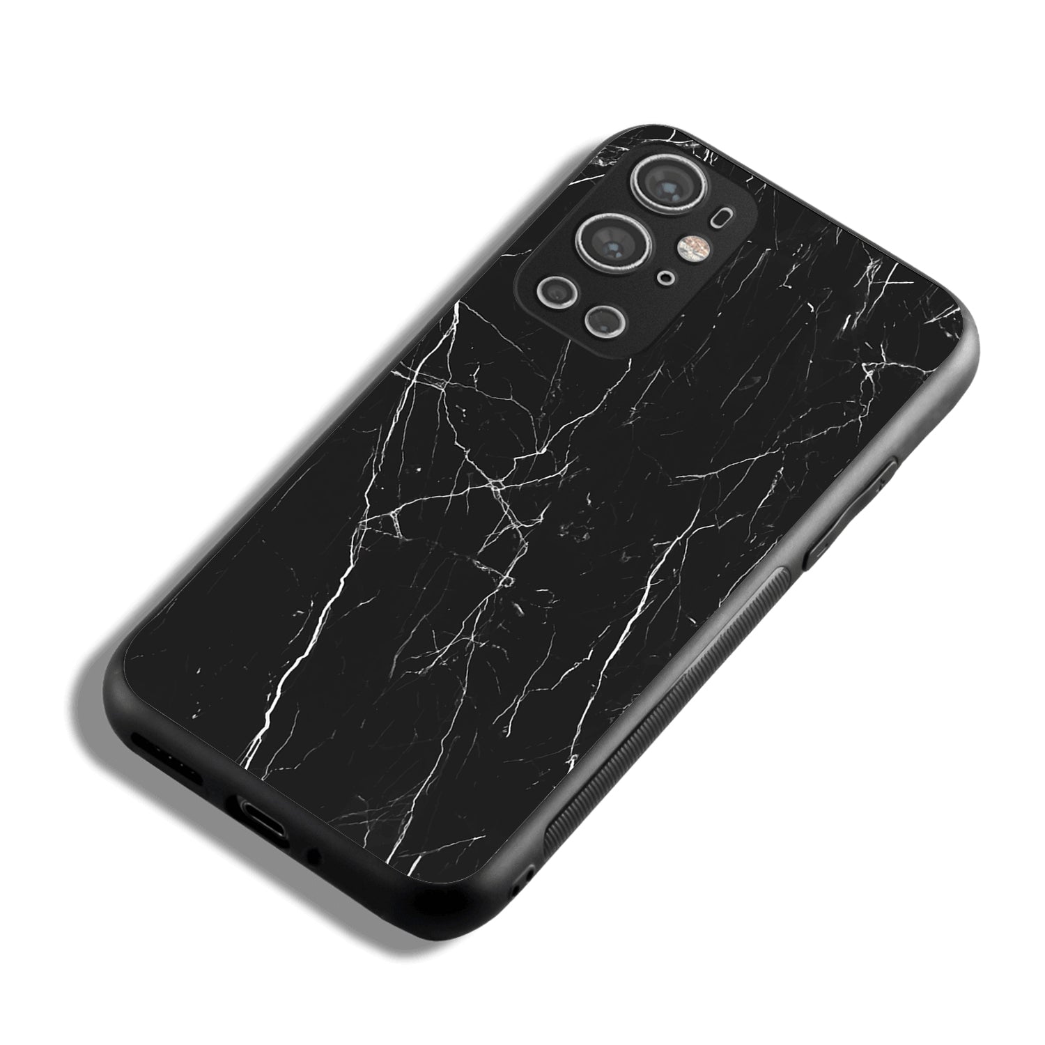 Black Tile Marble Oneplus 9 Pro Back Case