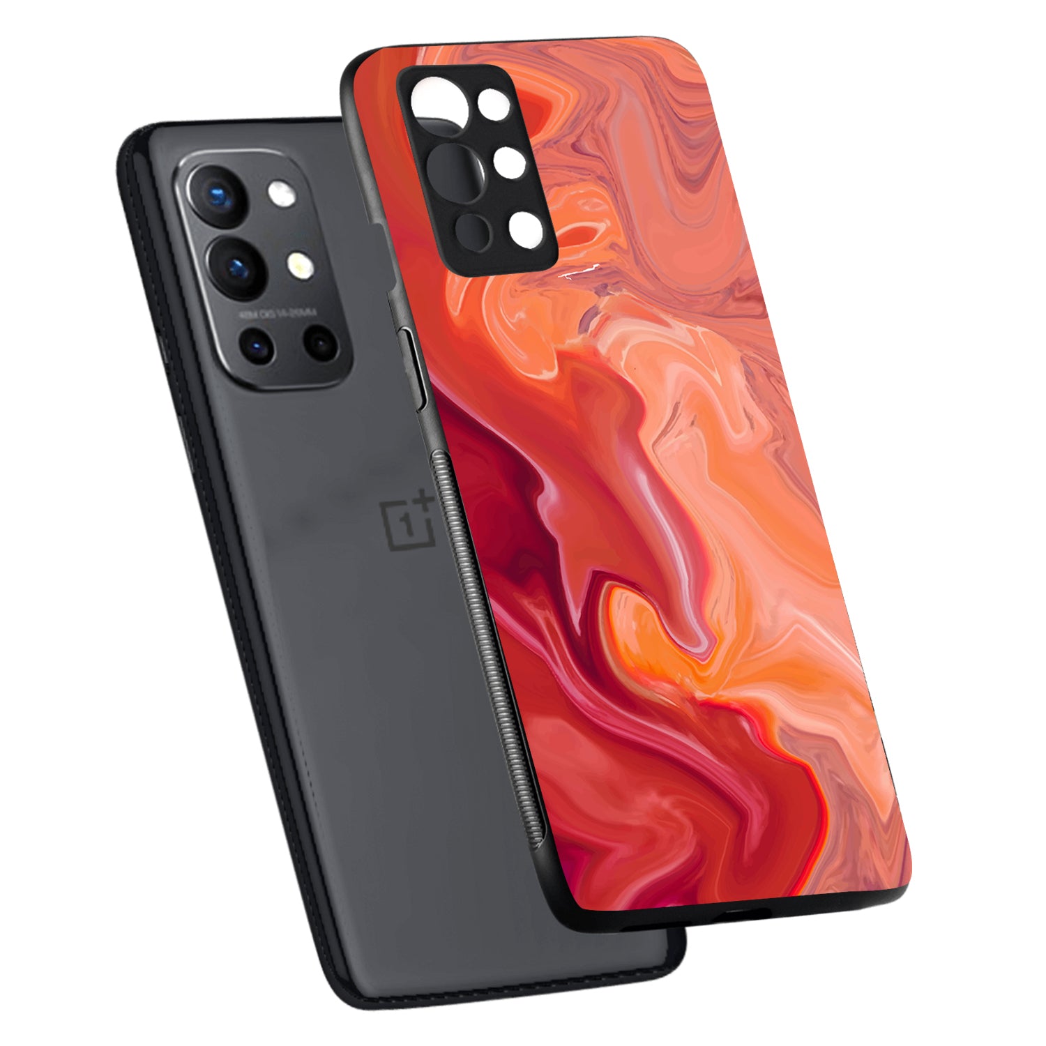 Red Marble Oneplus 9 R Back Case