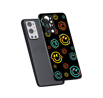 Black Smiley Doodle Oneplus 9 Pro Back Case