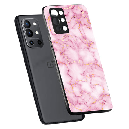 Pink Golden Marble Oneplus 9 R Back Case