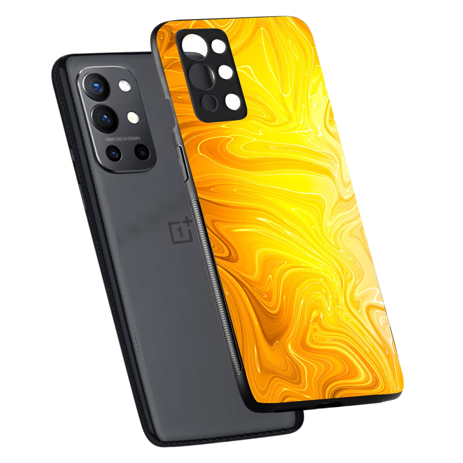 Yellow Marble Oneplus 9 R Back Case