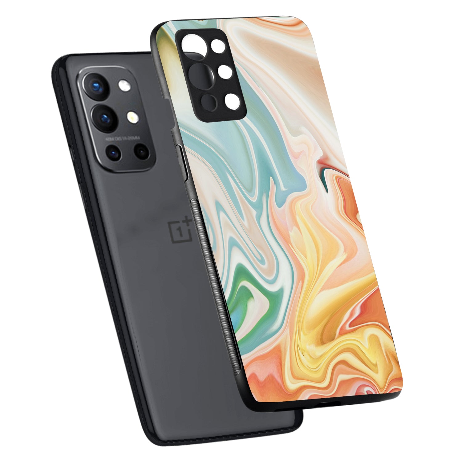 Multi Colour Marble Oneplus 9 R Back Case