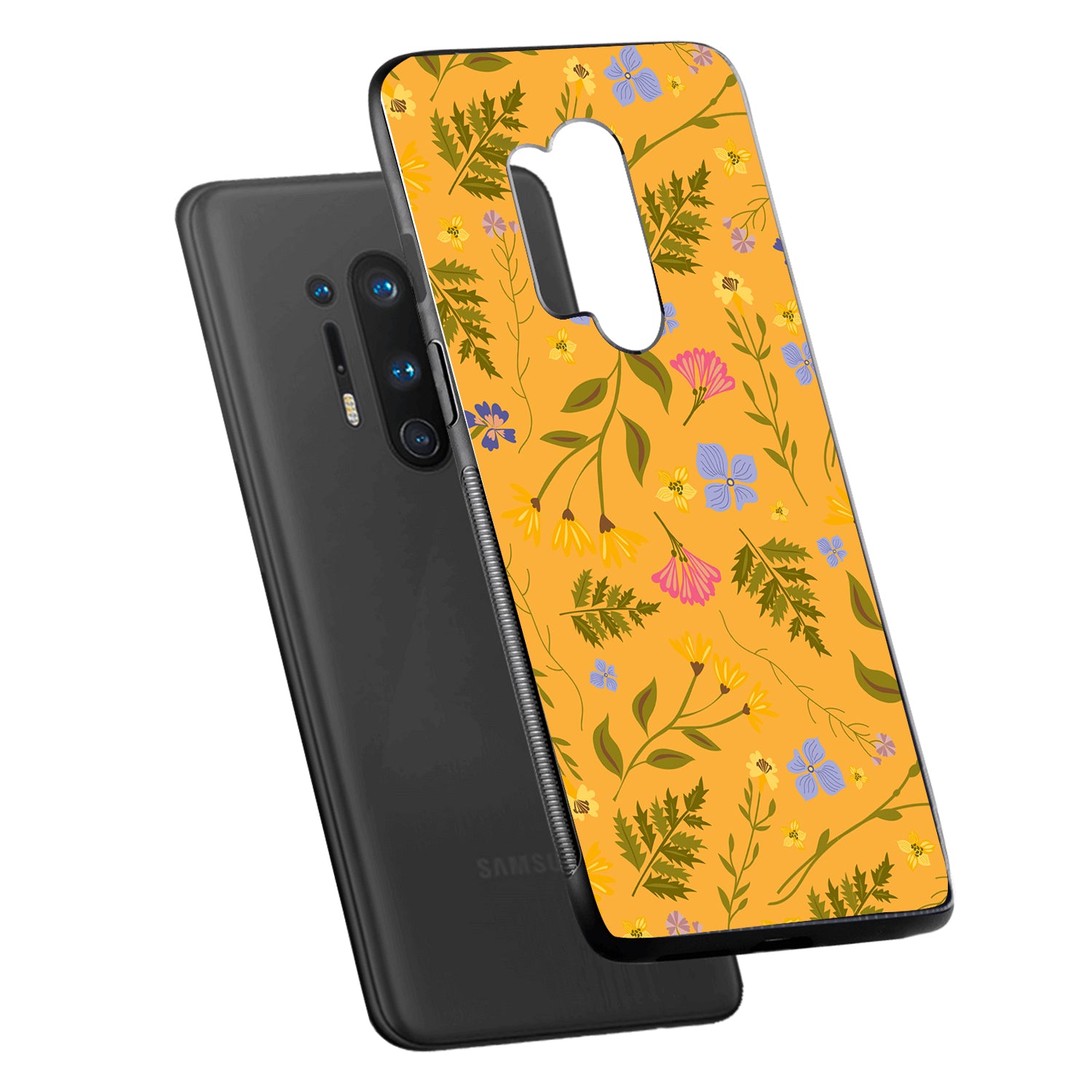 Yellow Floral Oneplus 8 Pro Back Case