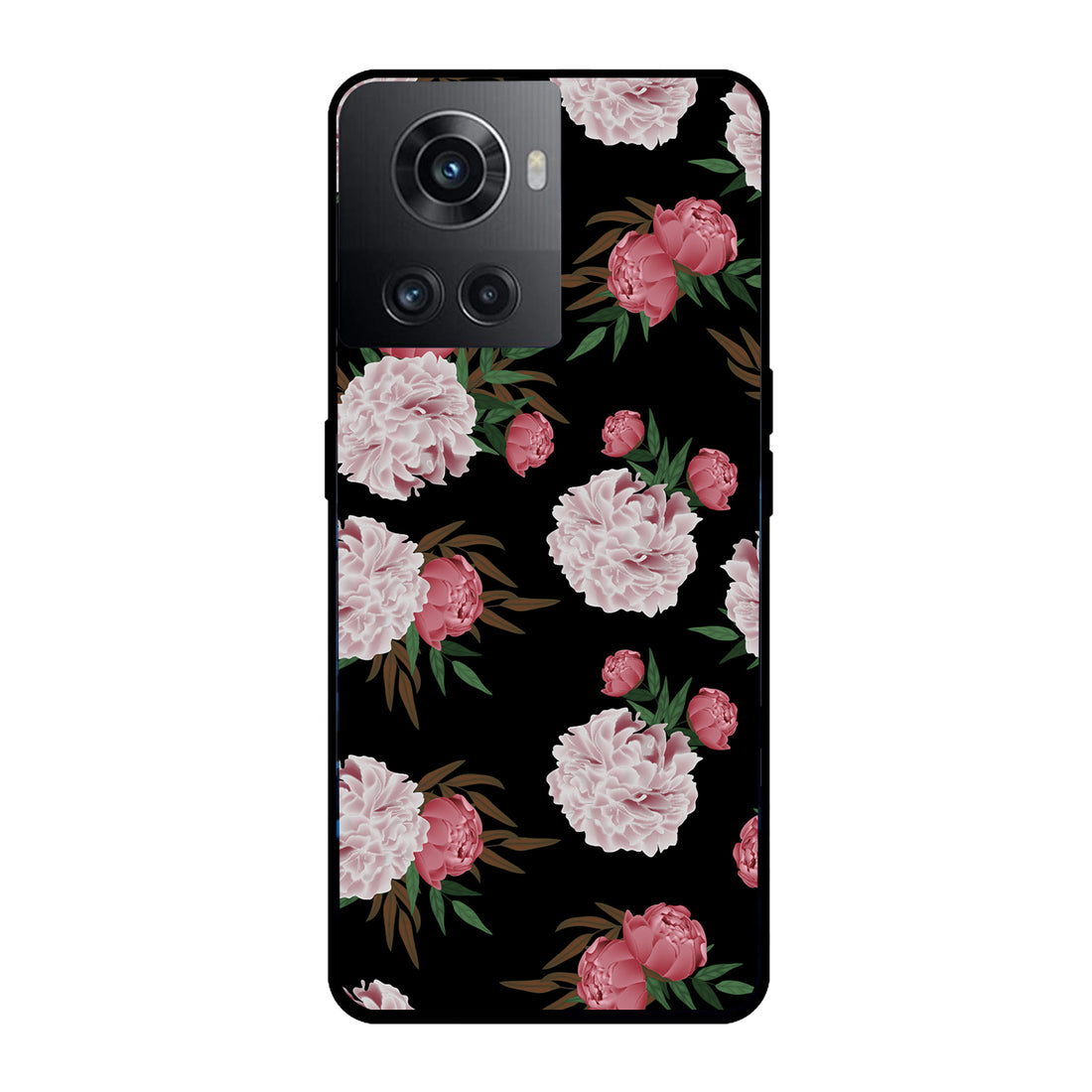 Pink Floral Oneplus 10 R Back Case