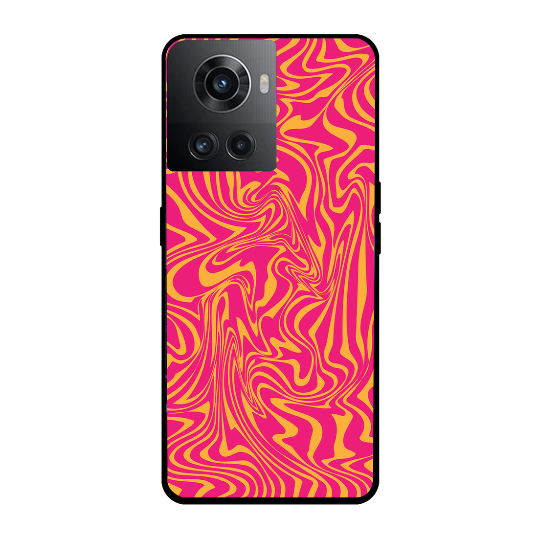 Yellow Pink Optical Illusion Oneplus 10 R Back Case
