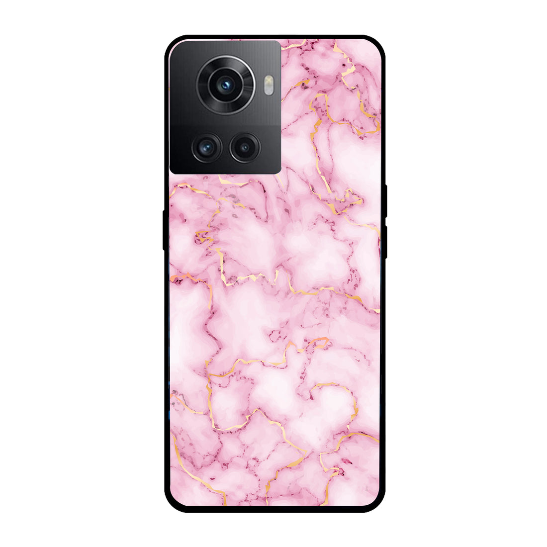 Pink Golden Marble Oneplus 10 R Back Case