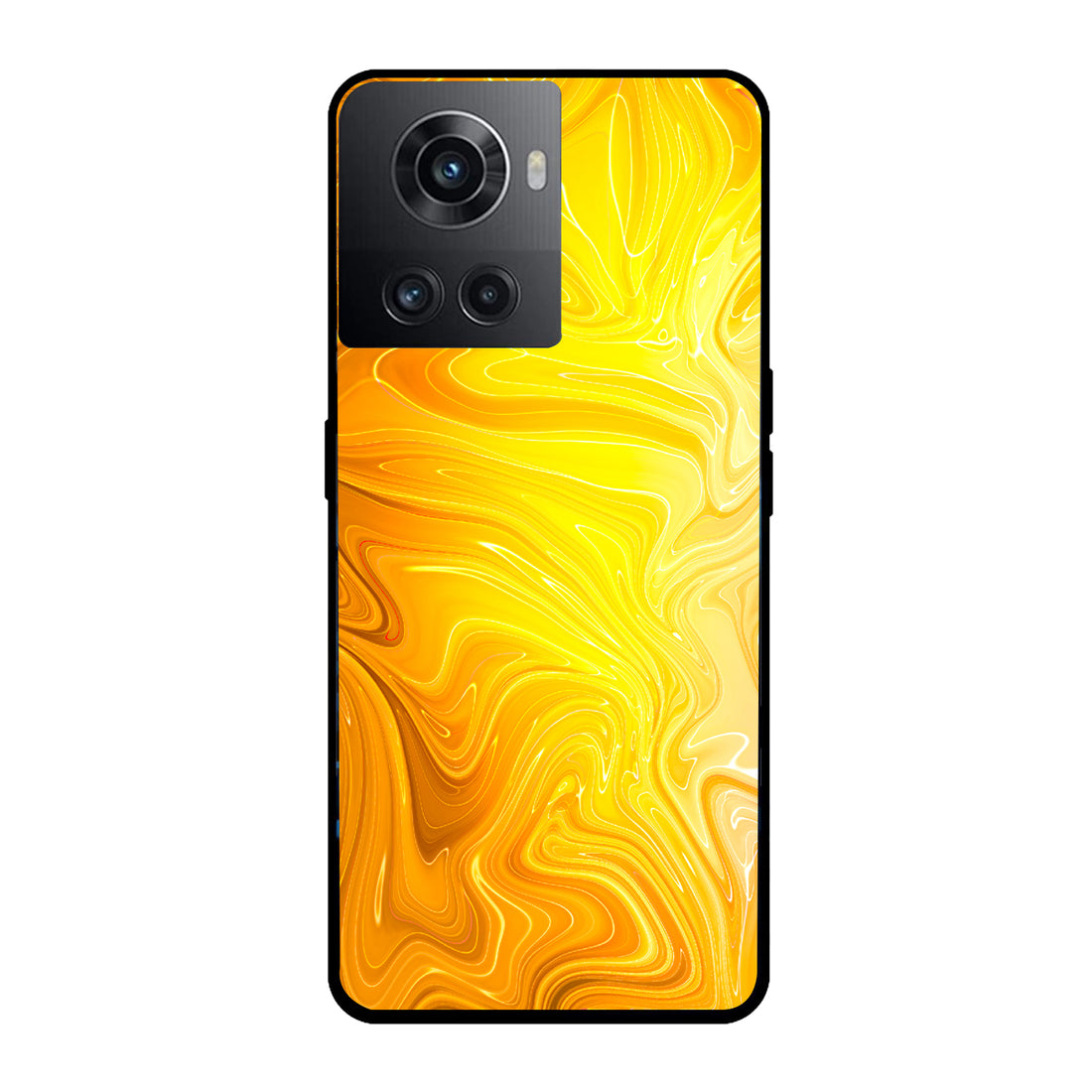 Yellow Marble Oneplus 10 R Back Case