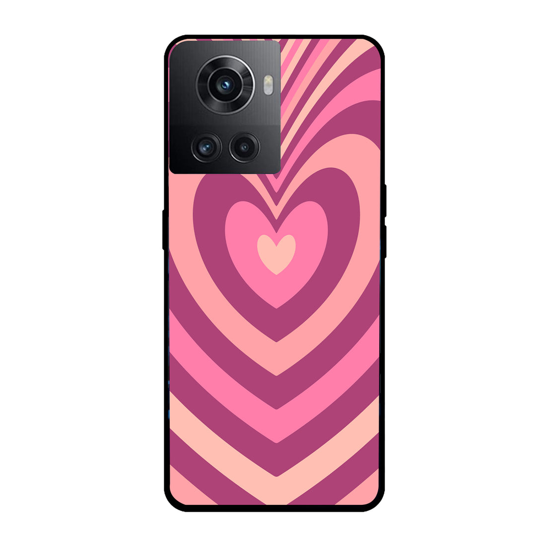 Pink Heart Optical Illusion Oneplus 10 R Back Case