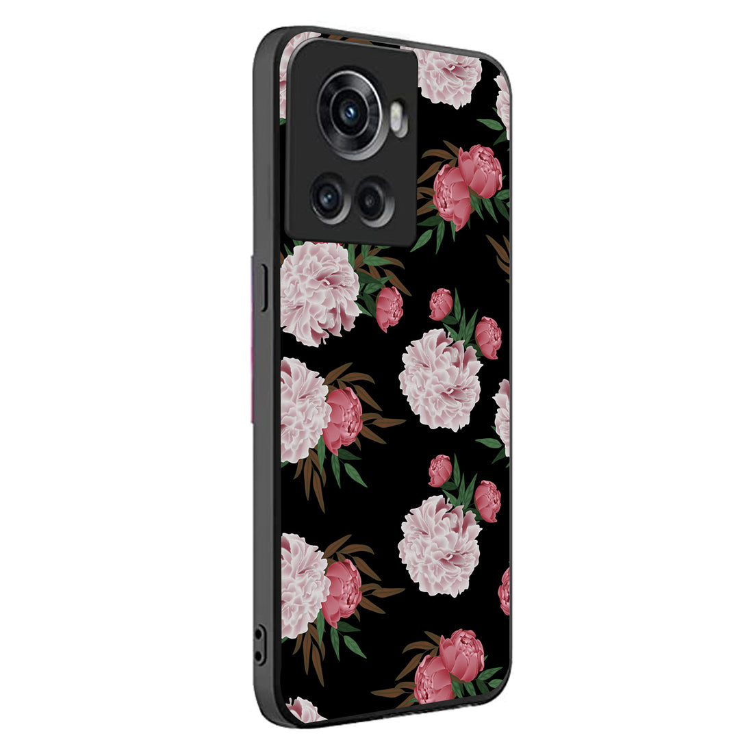Pink Floral Oneplus 10 R Back Case