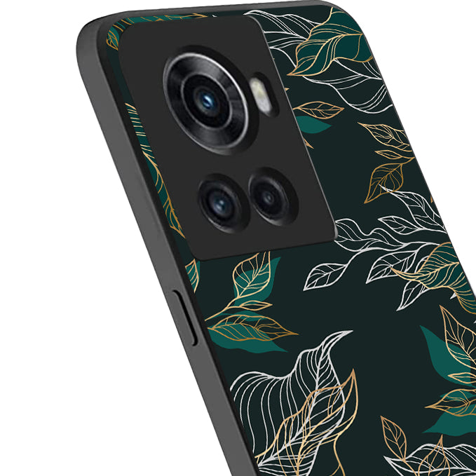Green Floral Oneplus 10 R Back Case