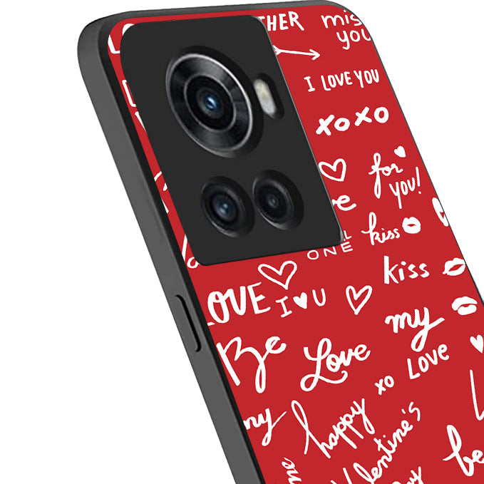 Red Love Couple Oneplus 10 R Back Case